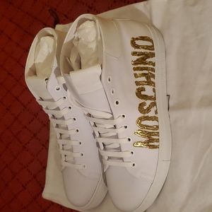 Authentic white moschino sneakers
